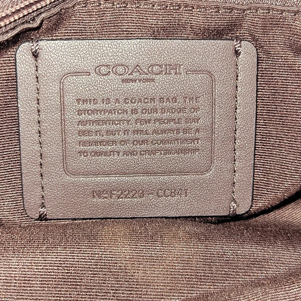 Coach Lille Carryall Black Croc-Embossed Leather Satchel Crossbody Bag CC841